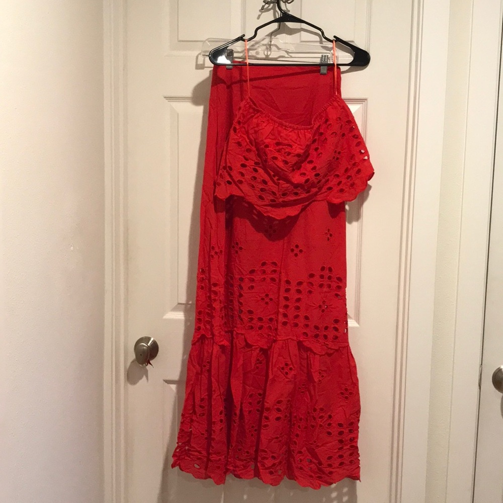 Matching bandeau and maxi skirt